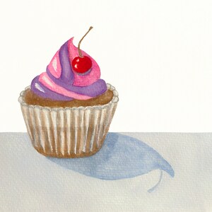 Watercolor Cupcake Art Print