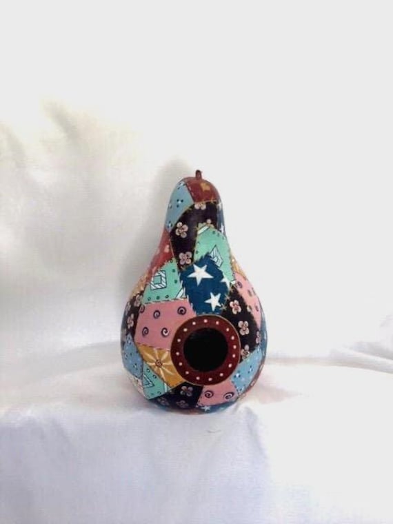 Patchwork Birdhouse gourd
