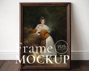Antique Wood Frame Mockup – Vintage Picture Frame PSD (3x4)