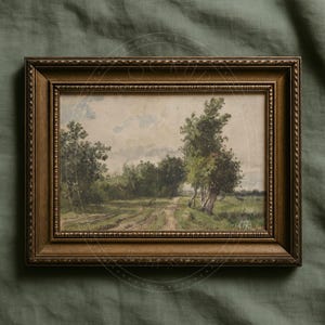 Antique Frame Mockup 3x2 Horizontal on Green Fabric | Dark Academia Vintage Artwork Picture Frame Mockup for Art Prints Digital PSD JPG PNG image 5
