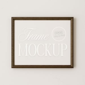 Maquette de cadre horizontal 5 x 4 avec tapis en option, rapport 4 x 3 l Maquette de cadre photo vintage d'art mural classique pour oeuvres d'art, impressions et affiches PSD