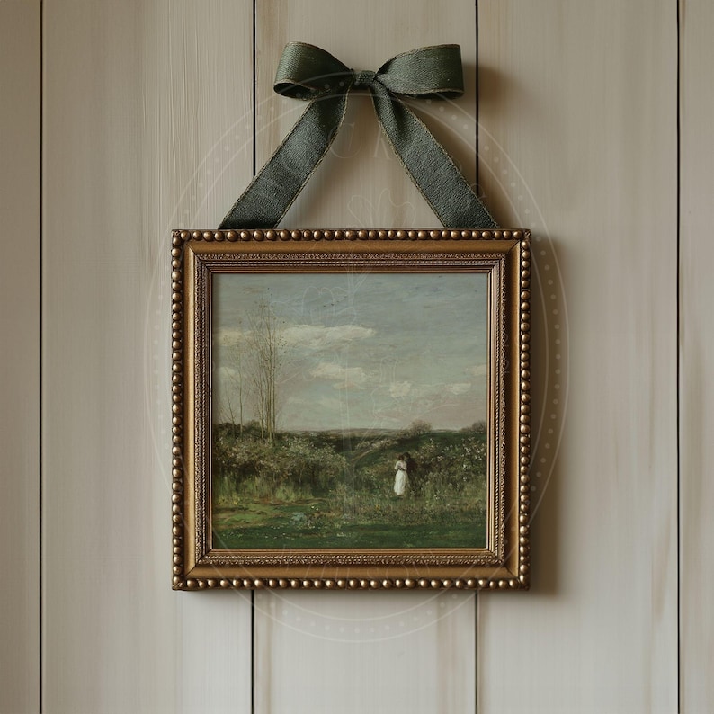 Coquette Frame Mockup Bundle 6 Hanging Ribbon Bow Frames 1x1 & 4x5 Art Print Wall Art Mockups Vintage Elegant Shabby Chic Digital Download image 6