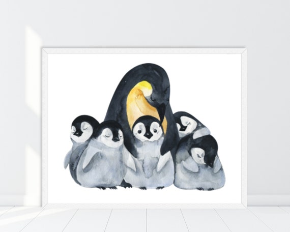 BD08 You Are So Loved Watercolour Penguin Nursery Kids Room Print Home Wall Art