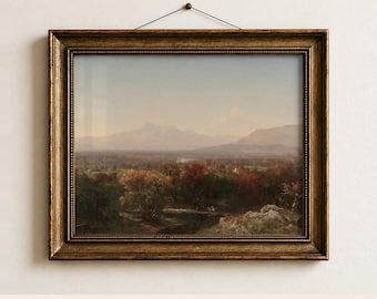 Golden Frame Mockup 14x11 | Antique Bronze Landscape Art (Horizontal PSD + Canva)