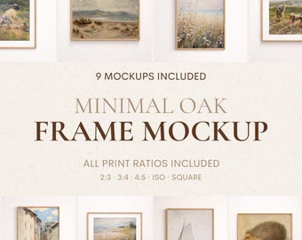 Minimal Oak Frame Mockup – All Ratios Included (2:3, 3∶4, 4∶5, ISO, Square)