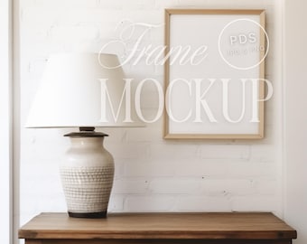 Frame Mockup on White Brick Wall