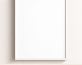 4x5 Frame Mockup Vertical | Minimal White, Mat or Plain for 8x10 Prints (PSD + Canva)