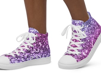 purple glitter vans womens