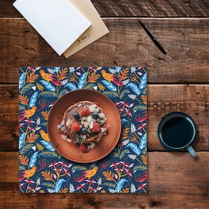Colorful Birds and Leaves Design Placemat