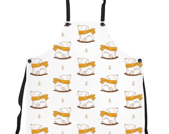 Lindo delantal de diseño de oso dibujado a mano