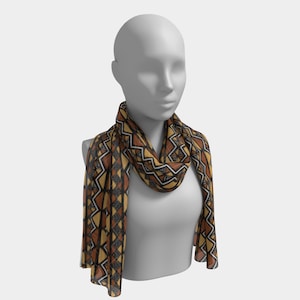 African Print Inspired Long Scarf - Fluid and beautiful draped scarves are the perfect way to dress up any outfit and wear.