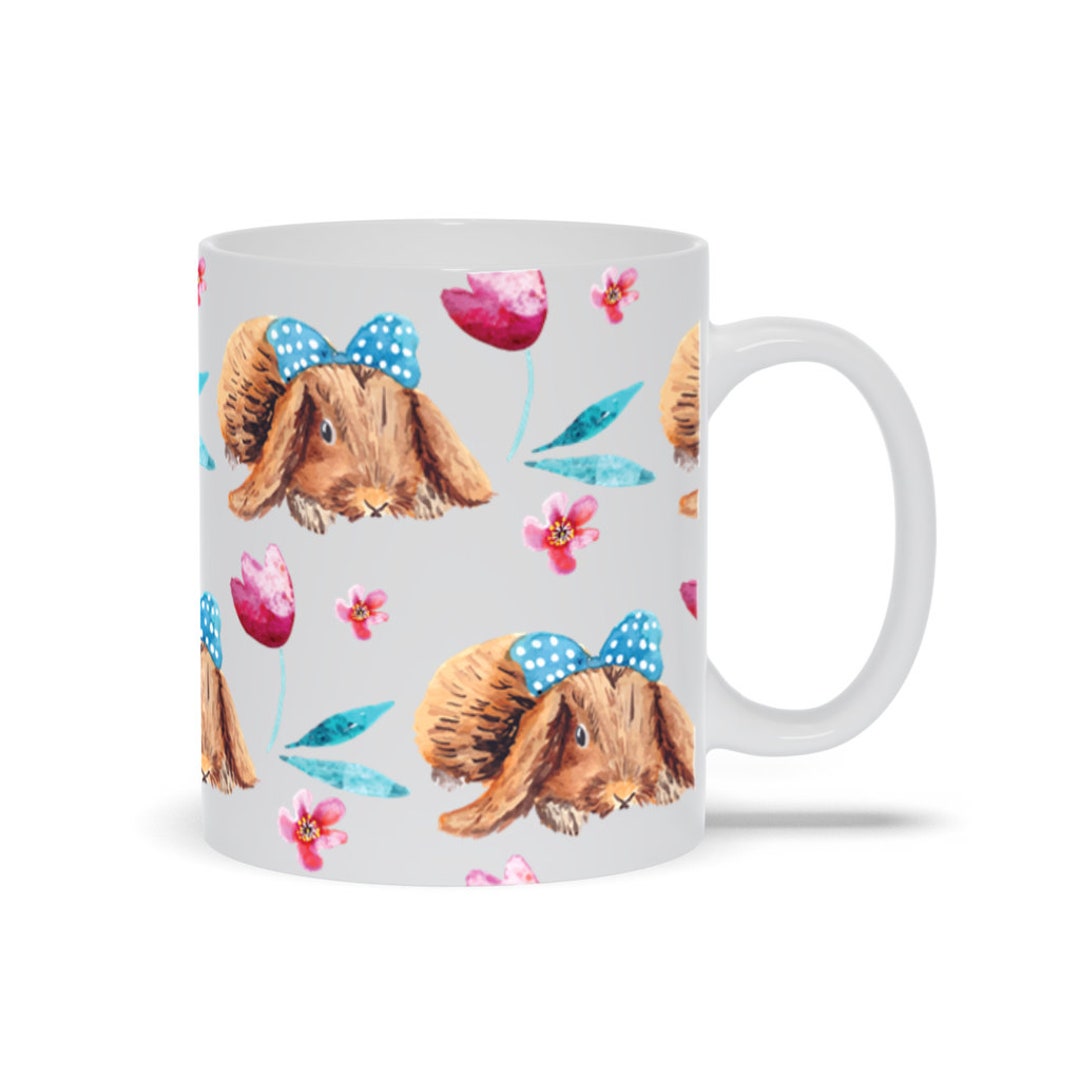 Mug With Cute Rabbit Design - Etsy