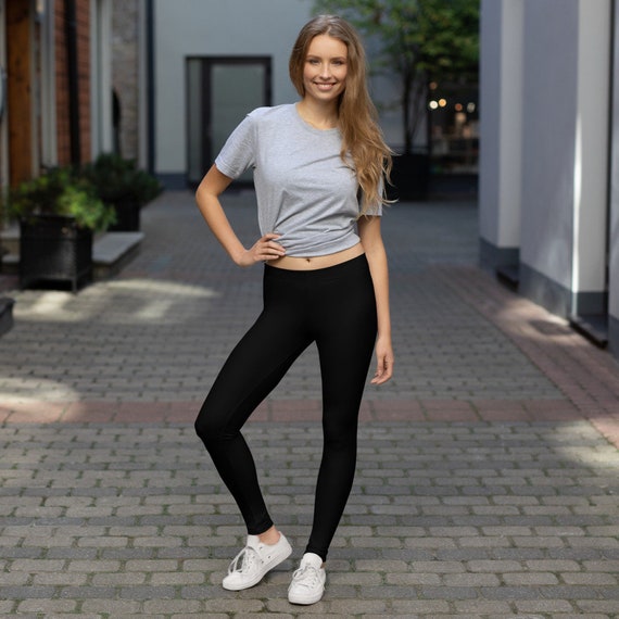 Plain Black Leggings for Yoga, Gym and Casual Wear. High Quality Leggings,  These Never Lose Their Stretch. -  Israel