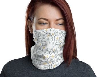 Floral Neck Gaiter, face covering, headband, bandana, wristband, and neck warmer. Made in USA