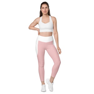 Baby Pink Leggings with White pockets