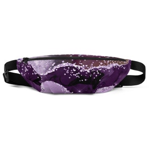 Purple Marble and Glitter Design Fanny Pack