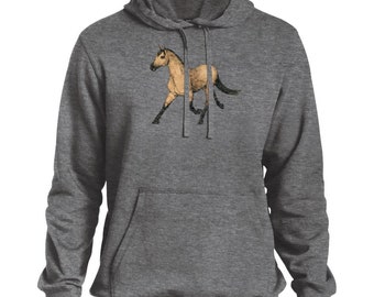 Runnung Horse Drawing  Pullover Hoodie