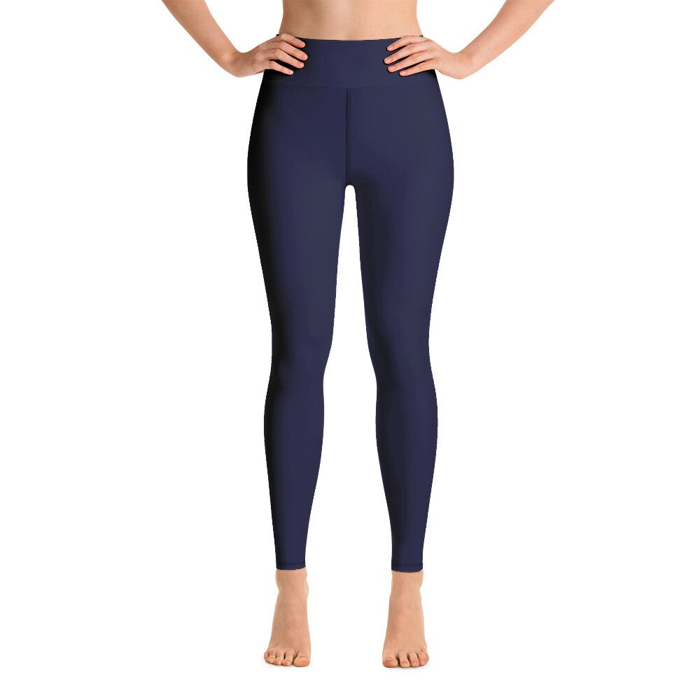 Plain Navy Blue Yoga Leggings | Etsy