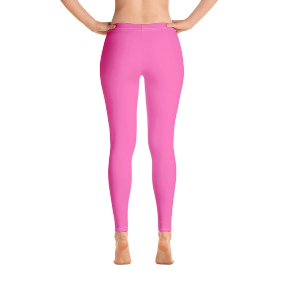 Plain Hot Pink Leggings Super Soft, Stretchy, and Comfortable Yoga Leggings.  