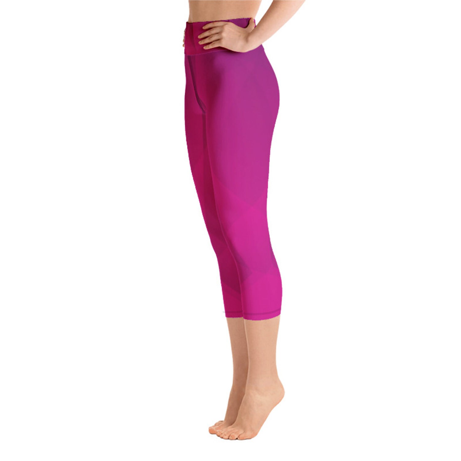LMB Capri Leggings for Women Buttery Soft Polyester Fabric, Purple