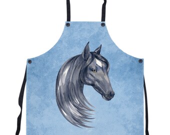 Horses Horse at the Fence Quality Cotton Apron Double Pockets Baker Cook Gift Horses Horse at the Fence Quality Cotton Apron Double Pockets Baker Cook Gift