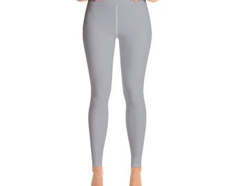 Leggings de ioga cinza claro liso
