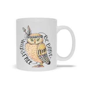 Mug With Boho Owl Design