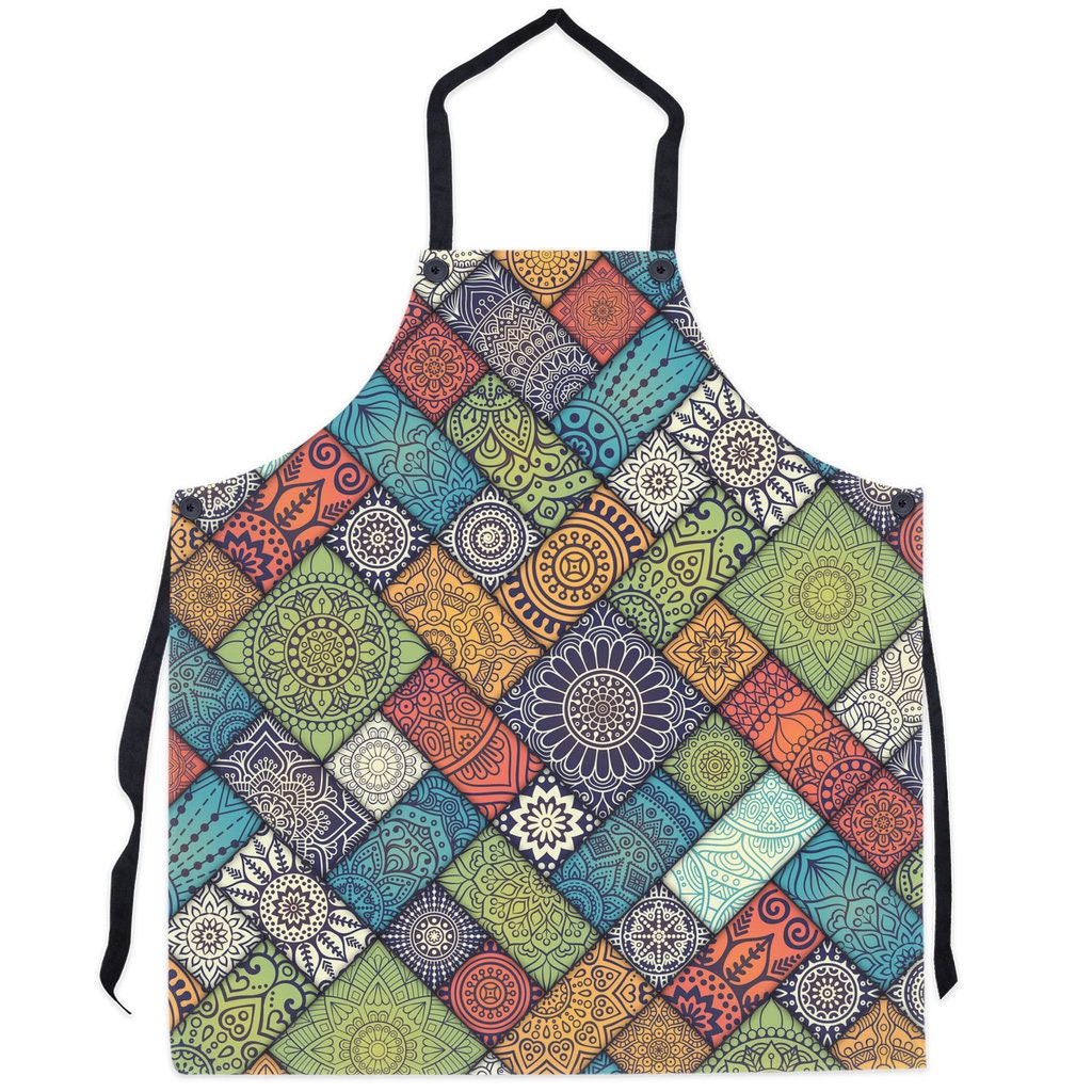 Colorful Apron With Ethnic Pattern | Mandala Design - Etsy