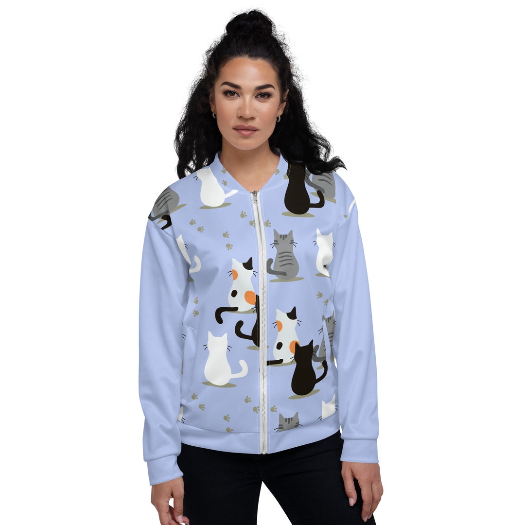 Cat Design Unisex Bomber Jacket | Wear It on a Basic T-shirt, or Layer ...