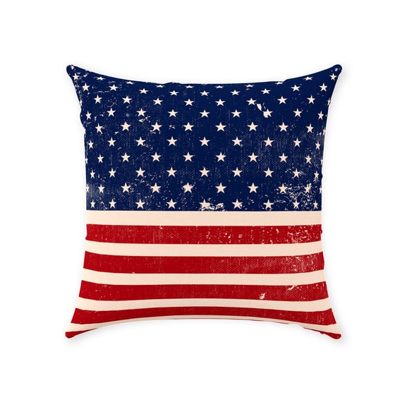 USA-Flagge Kissenbezug 2er-Set – Leinenstoff, Waschbar, Versteckter Reißverschluss, Deko Für Wohnzimmer & Party