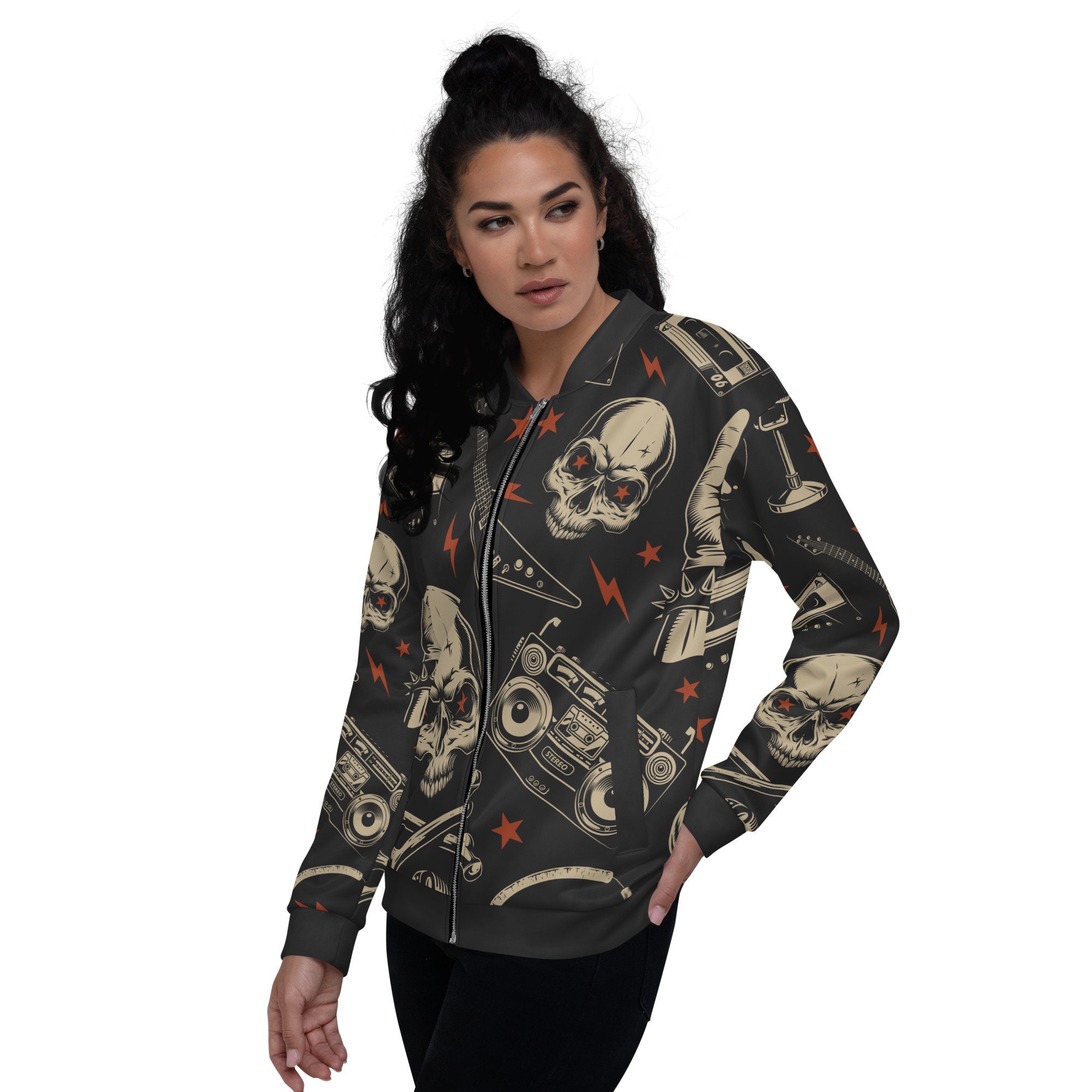 Skull Bomber Jacket - Etsy