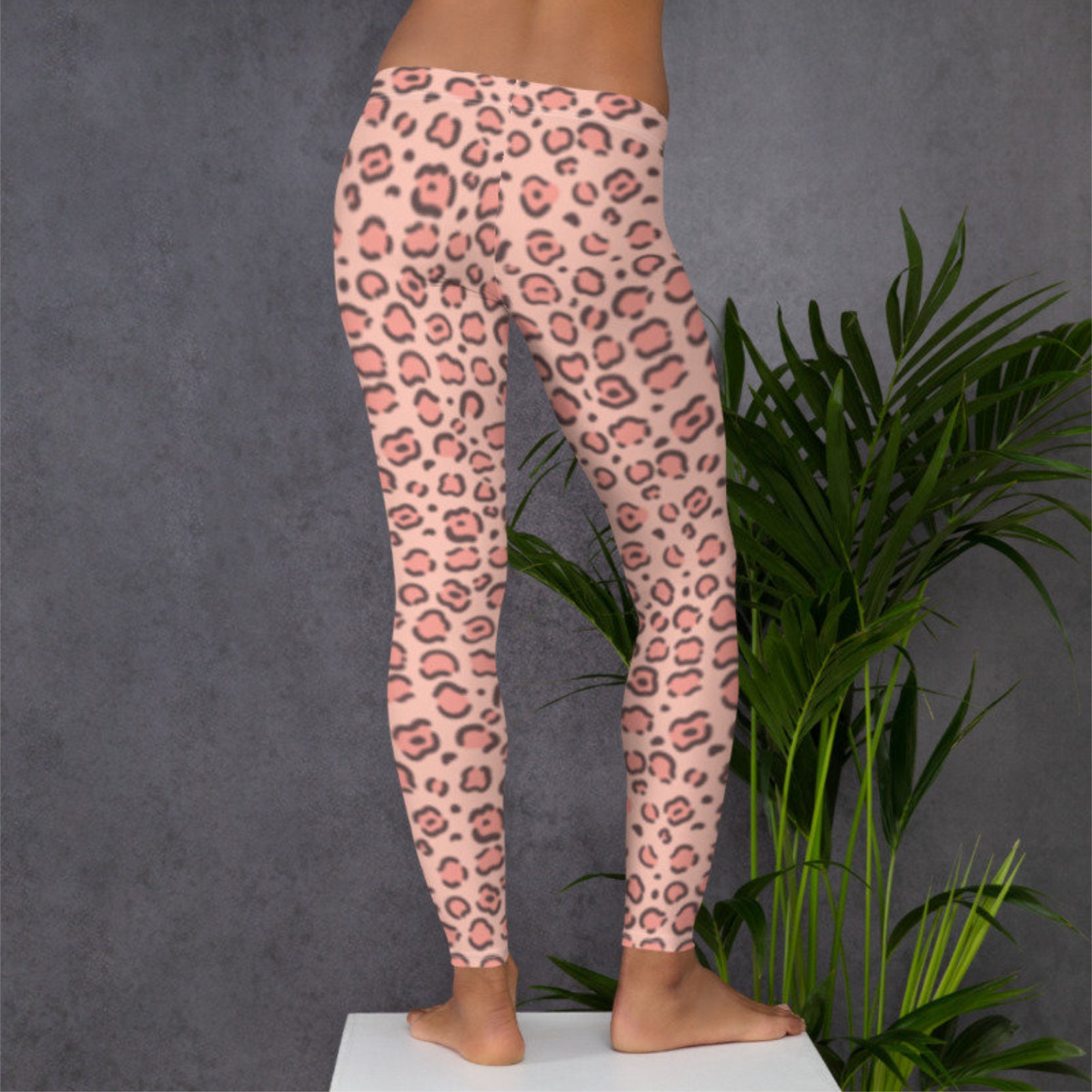 Buy Active Pink Leopard Print Leggings 14, Leggings