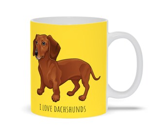 I Love Dachshunds Mug - Gran regalo para los amantes de Dachshund