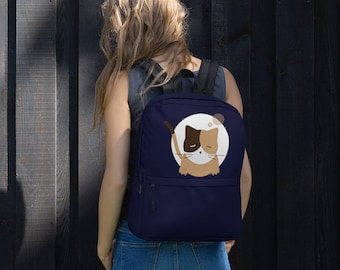 Backpack with cute cat print