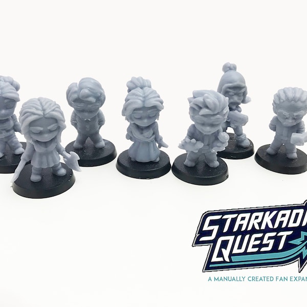 Starkadia/Starcadia Quest - Brown Coats - Unofficial Fan Heroes - 7 Miniatures, 7 Dual Sided Cards