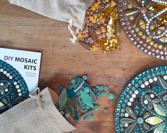 DIY kit, mandala mosaic kit, mothers day gift, glass mosaic art,gift for crafters,mosaic supplies,beginner craft kit,creative mosaic project