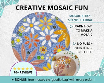Kit mosaico fai da te per adulti: arte murale floreale spagnola