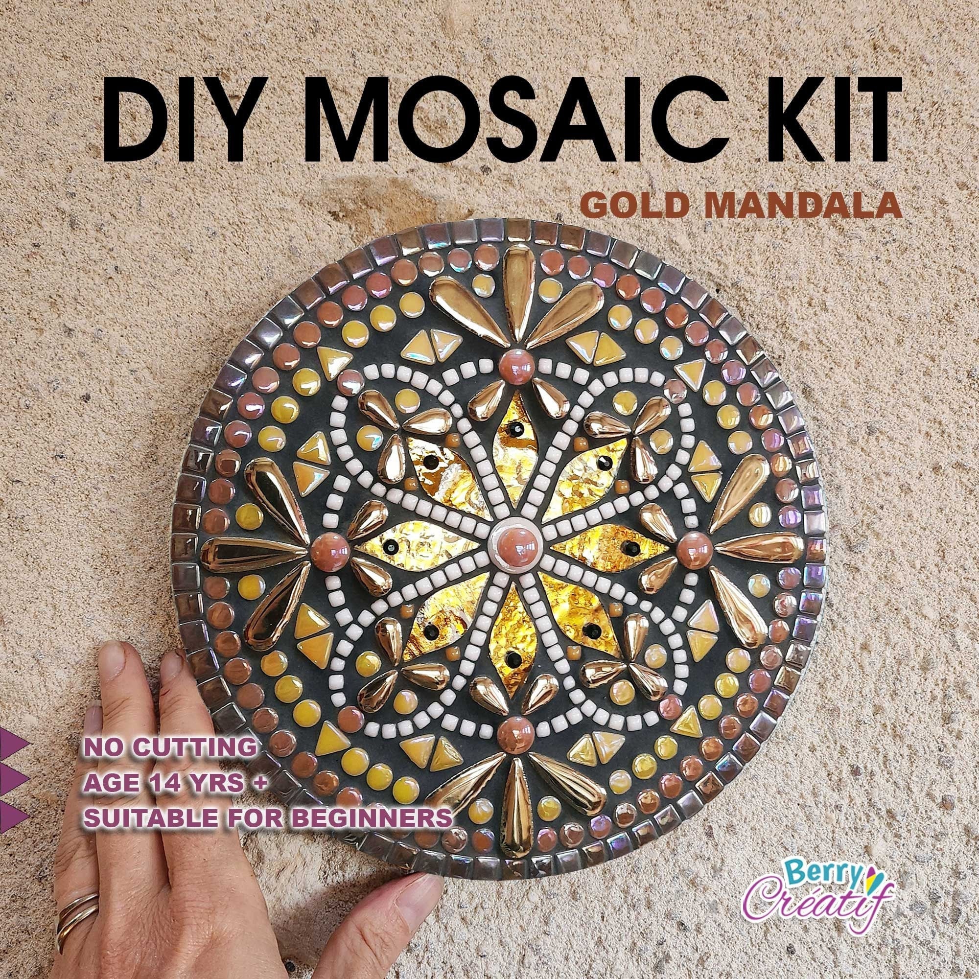 Mosaic Kit for Adults, Best Diy Mosaic Kit, Complete Arts and Crafts Adult  Kit With Mosaic Tiles, Tools and Grout, High Quality Hand Crafted 