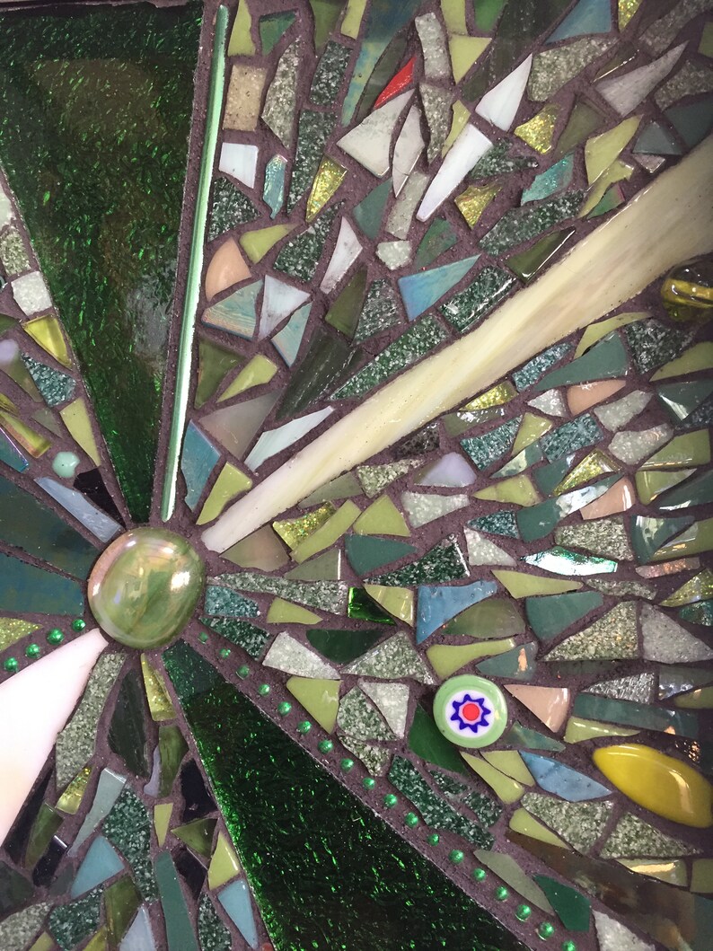 Green and White Wall Decor Mosaic Art Greenery Framed Mosaic Etsy