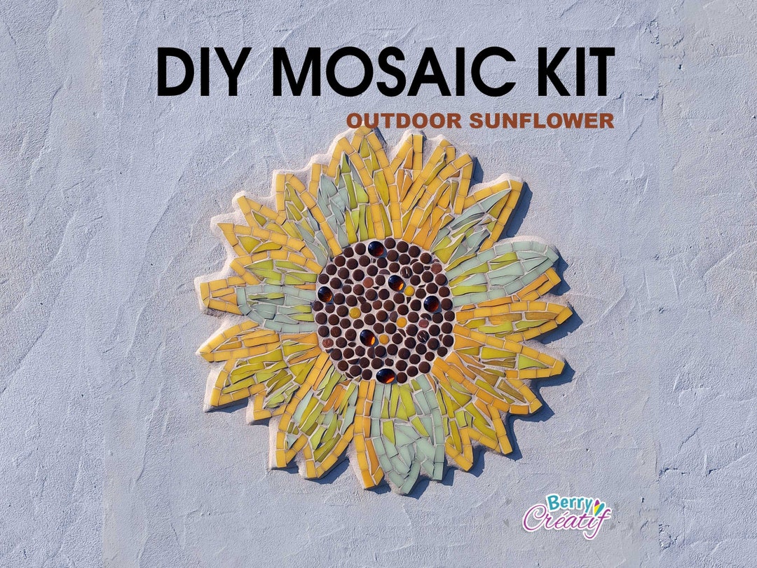 Mosaic Kit for Adults, Do It Yourself Mosaic, Sunflower Craft Kit, Wall