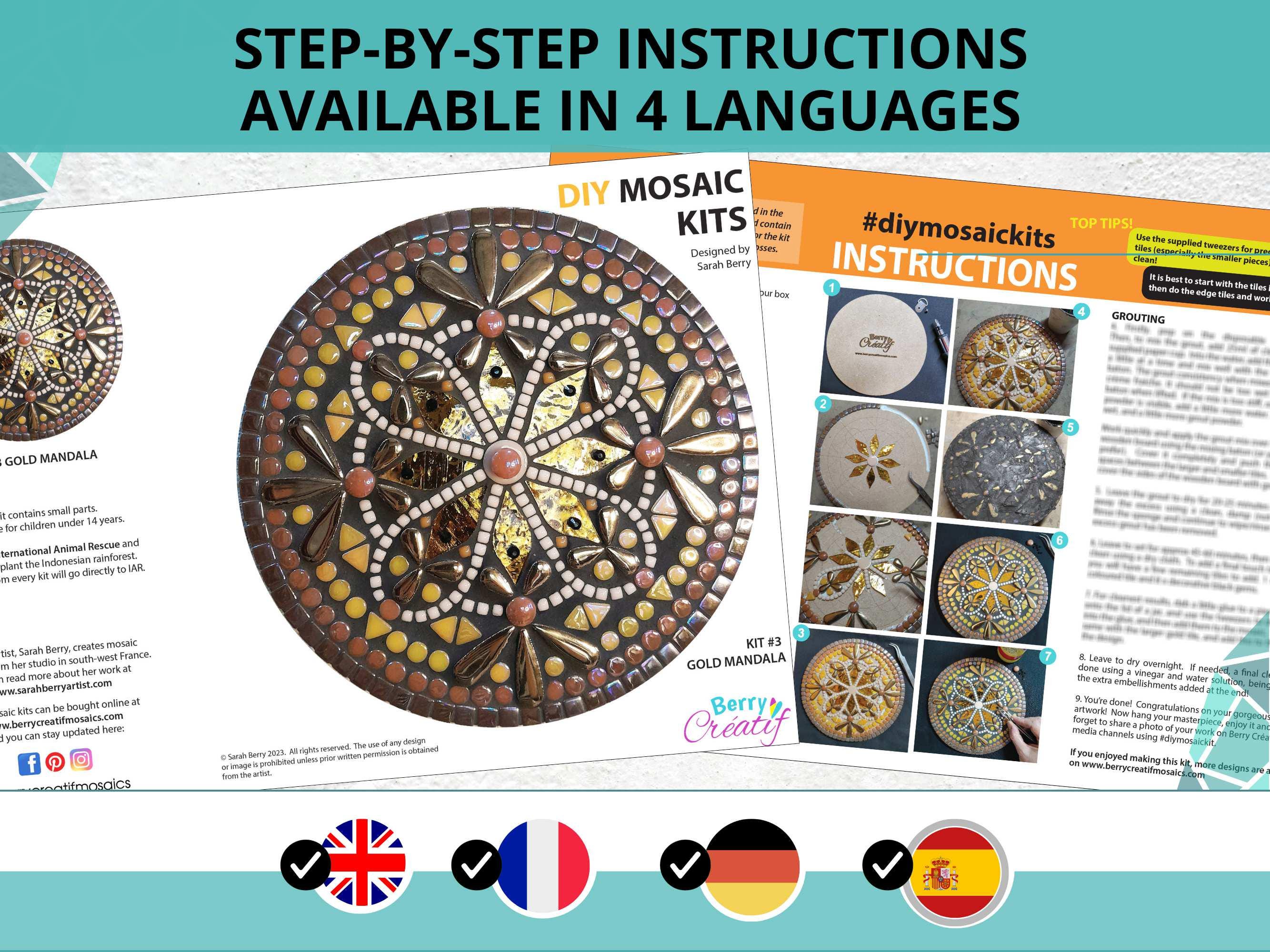 Kit Mosaïque Vitrail Créatif XYLRSMH – 20x6,5 Cm – Bois/céramique – Artisanat DIY Plumes Lumineuses – Décoration Intérieur/extérieur – Adultes