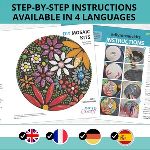 Glass and ceramic tile mosaic kit for adults: 20cm diameter image 5