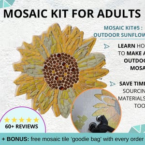 Garten Dekor Mosaik Kit für Handwerker kreative Mütter, Mosaik Sonnenblume Sommer Hobby Kunst, Stressabbau achtsame Kunsttherapie, Gartenkunst machen
