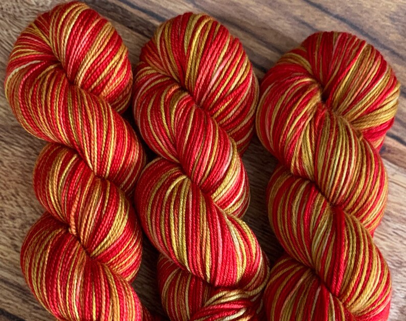 Fall Colors Sweet Red Caramel Apple Handdyed Yarn Red and Etsy