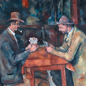 Reproduction Cézanne, les joueurs de cartes, peinte à la main à l'huile sur toile