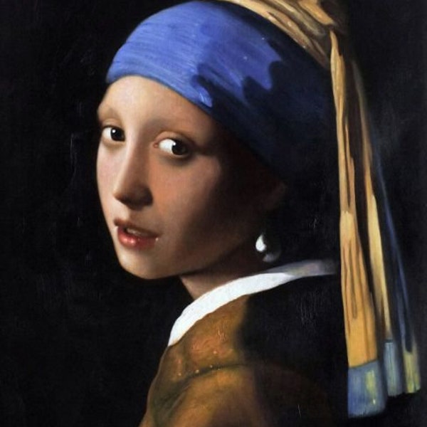 Girl with a Pearl Earring Vermeer reproduction, hand-painted in oil on canvas