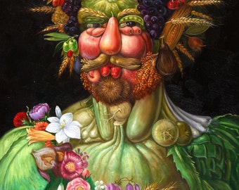 Vertumnus Arcimboldo reproduction, hand-painted in oil on canvas