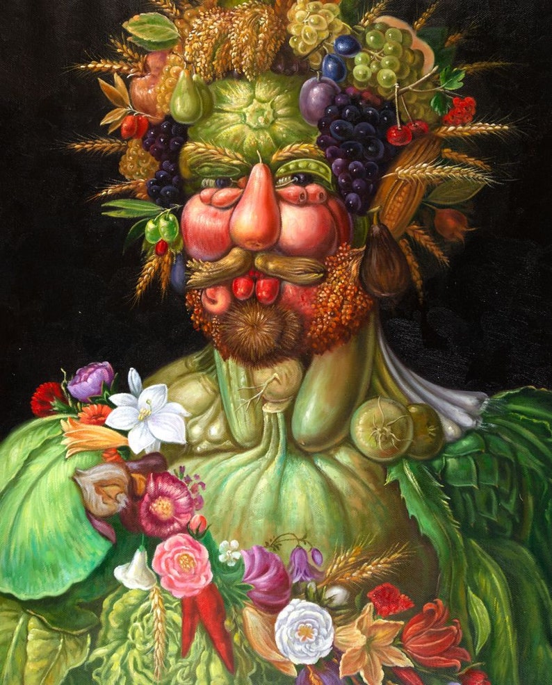 Vertumnus Arcimboldo Reproduction, Handpainted in Oil on Canvas Etsy