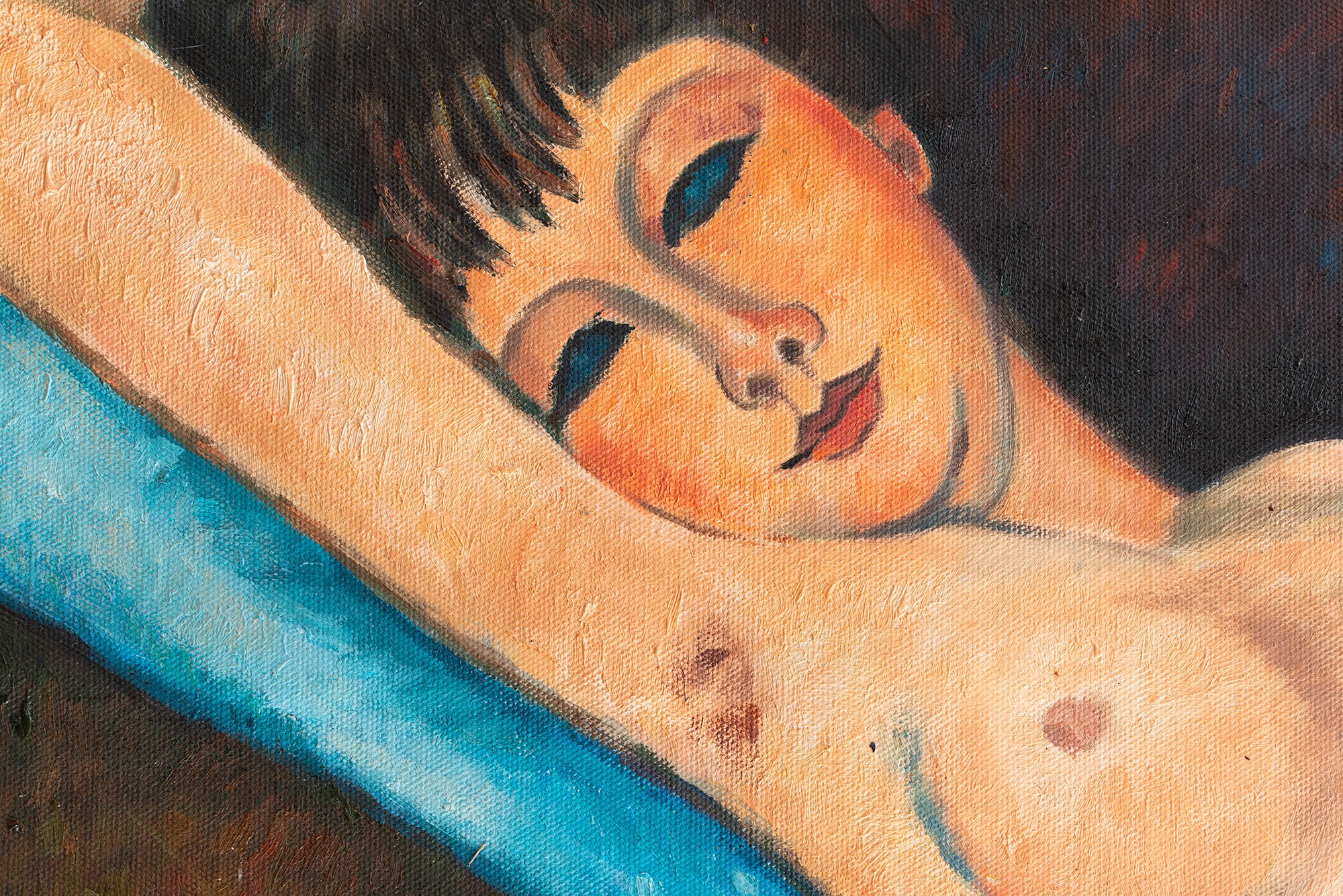 Desnudo reclinado sobre cojín azul Reproducción de Modigliani, pintado a  mano al óleo sobre lienzo - Etsy España