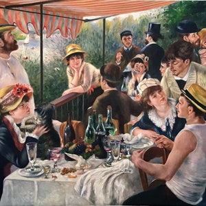 Hand-painted Replica &#39;Luncheon of the Boating Party&#39; by Renoir, in oil on canvas.